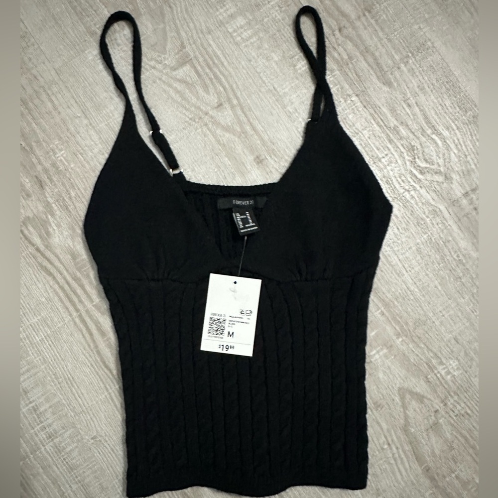 black sweater pattern tank top size medium
